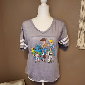 Toy Story 4 Grey Jersy Burnout Tee Sz XL